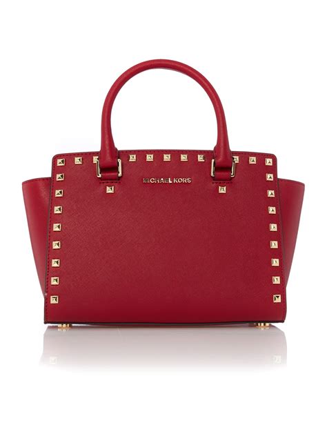 michael kors red satchel bag|michael kors manhattan silver bag.